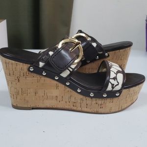 Ladies Coach wedge shoes size 9.5